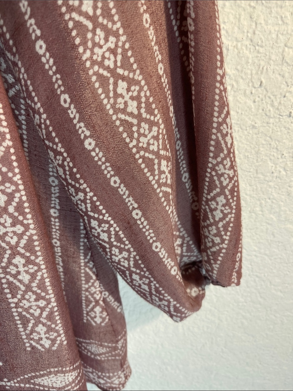 Fred David Mauve Patterned Peasant Blouse Size M - Picture 4 of 6